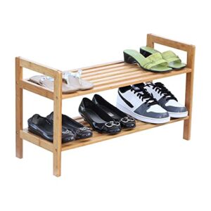 Oceanstar 2 Tier Bamboo Shoe Rack, Brown