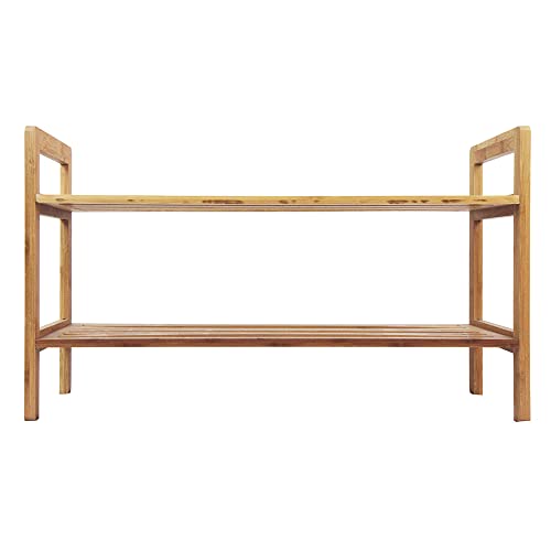 Oceanstar 2 Tier Bamboo Shoe Rack, Brown