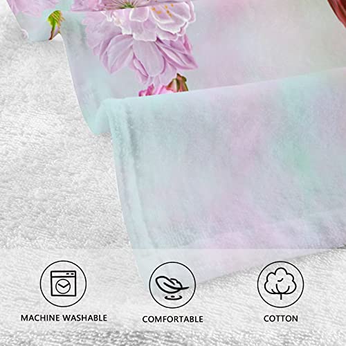 Blueangle Small Bird Hummingbird Print Pure Cotton Hand Towels for Bath Decorative Guest Towels Fingertip Towels for Bathroom Spa Gym, 2-Piece, 16 x 28 inches（171）