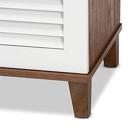 Baxton Studio Coolidge Modern and Contemporary Walnut Finished 8-Shelf Wood Shoe Storage Cabinet