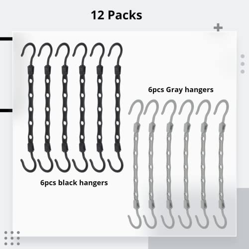 BATTIPAW 12 Pack Closet Organizers and Storage Hanger Organizer with 5 Holes, Closet Organizer Hangers Space Saving for Heavy Clothes, College Dorm Room Essentials