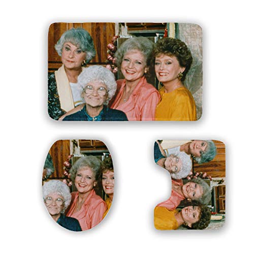 The Golden Girls Toilet Seat Bath Mat 3 Piece Set Bathroom Floor Mat Pedestal