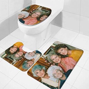 The Golden Girls Toilet Seat Bath Mat 3 Piece Set Bathroom Floor Mat Pedestal