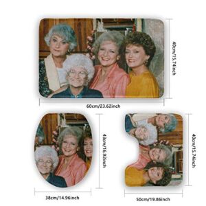 The Golden Girls Toilet Seat Bath Mat 3 Piece Set Bathroom Floor Mat Pedestal