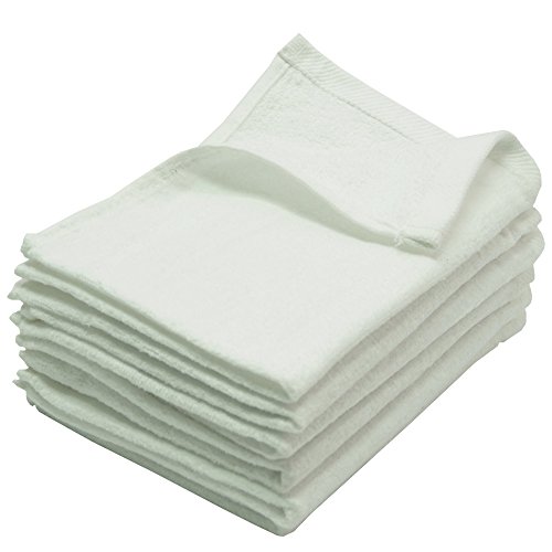 6 Pack - 11x18 Terry Velour Fingertip Towels 1.5# (White - WH1118-H-6PK)