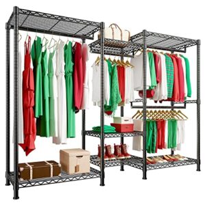 raybee clothes rack heavy duty clothing racks for hanging clothes 725lbs capacity metal clothing rack heavy duty wire garment rack freestanding portable clothes rack sturdy 77" h x 70.5" w x 13.8" d