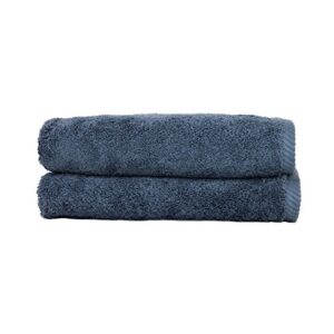 linum home textiles 100% turkish cotton soft twist hand towels, midnight blue, 2 piece