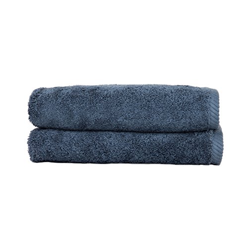 Linum Home Textiles 100% Turkish Cotton Soft Twist Hand Towels, Midnight Blue, 2 Piece