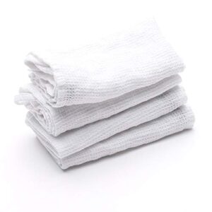 linenme wash cloths x4 100% linen , 12 by 12-inch, optical white