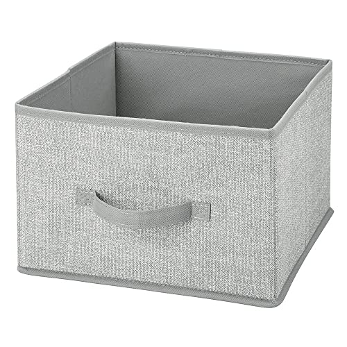 mDesign Fabric Bin for Cube Organizer - Foldable Cloth Storage Cube - Collapsible Closet Storage Organizer - Folding Storage Bin for Clothes and More - Lido Collection - 6 Pack - Gray