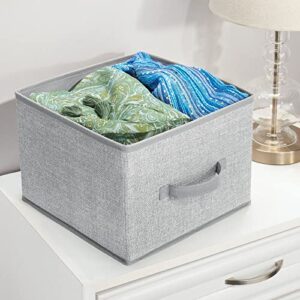 mDesign Fabric Bin for Cube Organizer - Foldable Cloth Storage Cube - Collapsible Closet Storage Organizer - Folding Storage Bin for Clothes and More - Lido Collection - 6 Pack - Gray