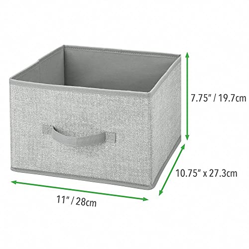 mDesign Fabric Bin for Cube Organizer - Foldable Cloth Storage Cube - Collapsible Closet Storage Organizer - Folding Storage Bin for Clothes and More - Lido Collection - 6 Pack - Gray