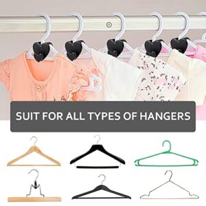 18 Pcs Clothes Hanger Connector Hooks,Heart-Shaped Heavy Duty Cascading Hanger Hooks,Cascading Hanger Save Space,for College Dorm Room Organizer Closet(Black)