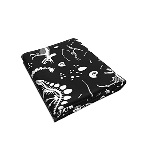 Golosila Soft Absorbent Hand Towel Dinosaur Black and White Bathroom Decorations Multipurpose Fingertip Towels for Guests, Hand, Face, Gym and Spa, Yoga All Season-27.5 x 16 inches