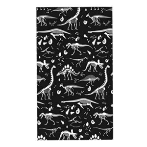 Golosila Soft Absorbent Hand Towel Dinosaur Black and White Bathroom Decorations Multipurpose Fingertip Towels for Guests, Hand, Face, Gym and Spa, Yoga All Season-27.5 x 16 inches