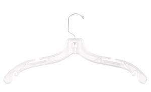 nahanco 405 plastic shirt/dress hanger for bridal/formalwear apparel, jumbo weight, 17" - clear (pack of 100)