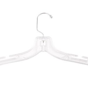 NAHANCO 405 Plastic Shirt/Dress Hanger for Bridal/Formalwear Apparel, Jumbo Weight, 17" - Clear (Pack of 100)