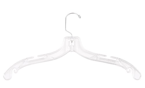 NAHANCO 405 Plastic Shirt/Dress Hanger for Bridal/Formalwear Apparel, Jumbo Weight, 17" - Clear (Pack of 100)