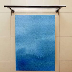 Vantaso Bath Hand Towels Set of 2 Ombre Blue Art Soft & Absorbent Washcloths Towel for Bathroom Kitchen Hotel Gym Spa