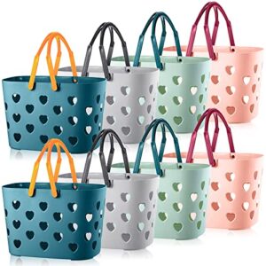 nuenen 8 pieces portable shower caddy basket plastic storage basket with handle shower caddy tote box heart shower caddy organizer bin for bathroom school dorm kitchen storage room laundry