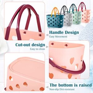 Nuenen 8 Pieces Portable Shower Caddy Basket Plastic Storage Basket with Handle Shower Caddy Tote Box Heart Shower Caddy Organizer Bin for Bathroom School Dorm Kitchen Storage Room Laundry