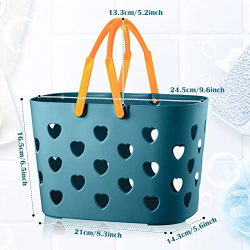 Nuenen 8 Pieces Portable Shower Caddy Basket Plastic Storage Basket with Handle Shower Caddy Tote Box Heart Shower Caddy Organizer Bin for Bathroom School Dorm Kitchen Storage Room Laundry