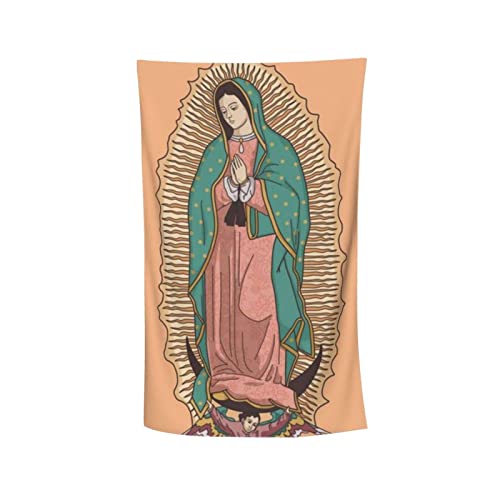 Our Lady of Guadalupe Virgin Mary Adult Beach Towels Divine Miracle Virgin Mary Bath Towel Decoration Bathroom/Kitchen 52x32 Inches