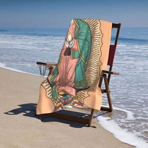 Our Lady of Guadalupe Virgin Mary Adult Beach Towels Divine Miracle Virgin Mary Bath Towel Decoration Bathroom/Kitchen 52x32 Inches