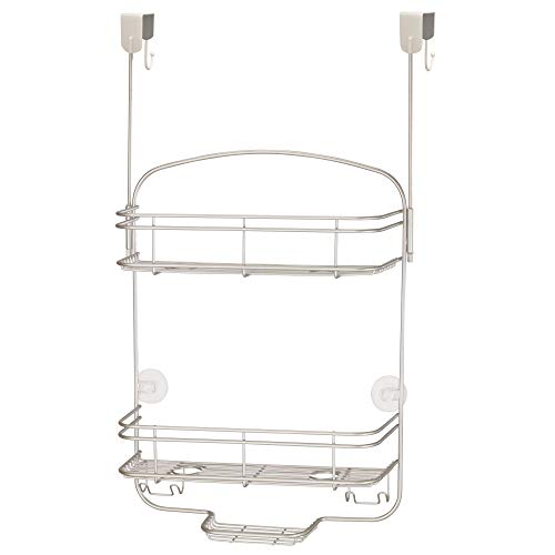 iDesign Weston Medium Metal Hanging Shower, Bath Organizer Holds Shampoo, Razors, Conditioner, Soap, Over-The-Door Caddy