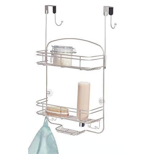 iDesign Weston Medium Metal Hanging Shower, Bath Organizer Holds Shampoo, Razors, Conditioner, Soap, Over-The-Door Caddy