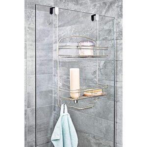 iDesign Weston Medium Metal Hanging Shower, Bath Organizer Holds Shampoo, Razors, Conditioner, Soap, Over-The-Door Caddy