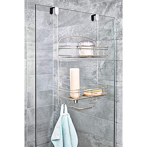 iDesign Weston Medium Metal Hanging Shower, Bath Organizer Holds Shampoo, Razors, Conditioner, Soap, Over-The-Door Caddy