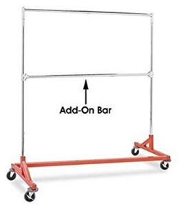 only hangers commercial grade double bar rolling z rack with nesting orange base
