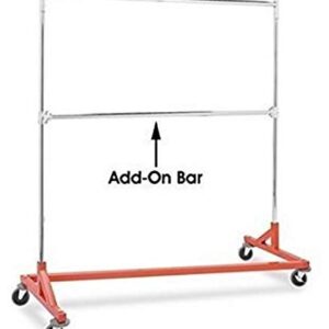 Only Hangers Commercial Grade Double Bar Rolling Z Rack with Nesting Orange Base