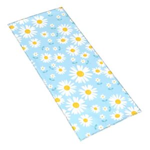 Daisy Flower Hand Towel - White Blue Print Bath Bathroom Towel Highly Absorbent Soft Guest Fingertip Towels