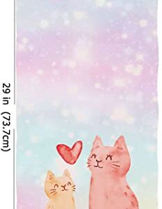 SLHETS Lovely Cats Hand Towels Romantic Love Starry Sky Universe Bath Towels 13.6 * 29 Highly Absorbent Kitchen Dish Towels for Household Daily Use | Home Decoration | Carry-On Hotel Gym Spa