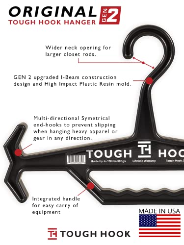 Original Tough Hook Hanger Pack Set of 2 | 1 Black and 1 Midnight |USA Made | Multi Pack