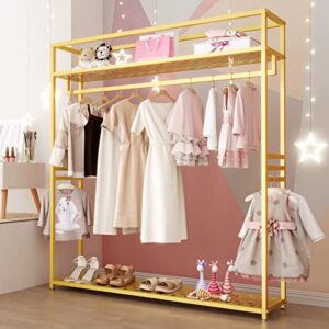 tieou fashion modern gold clothing rack, clothes rack heavy duty, clothing racks for hanging clothes, clothing rack with shelves, wardrobe closet clothes hanger rack, industrial clothing rack, gold