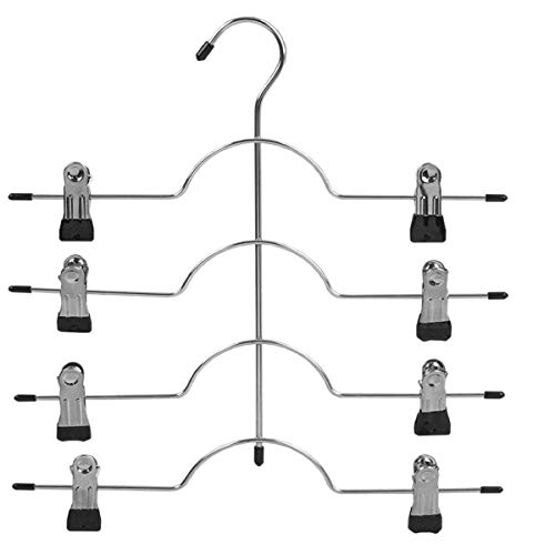 NAHANCO NH4TPH 4-Tier Pant Hanger with Clips for Closet Organization - 3/Pack, Chrome