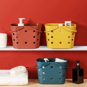 Shower Caddy Basket Snacks Tote with Handle Bath Organizer Bin Toiletry Bag Bin Box Storage Bin for Bathroom Dorm Room College Dorm Pantry Kitchen