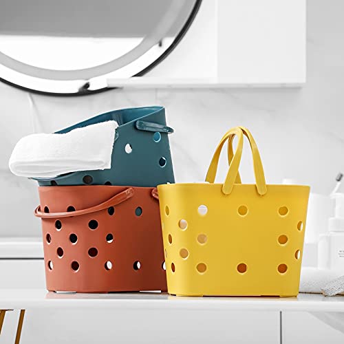 Shower Caddy Basket Snacks Tote with Handle Bath Organizer Bin Toiletry Bag Bin Box Storage Bin for Bathroom Dorm Room College Dorm Pantry Kitchen