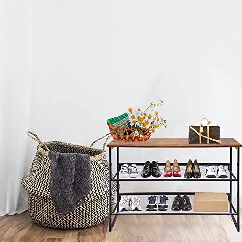 Garden 4 you 3-Tier Tilting Adjustable Freestanding 2PC Shoe Rack 6-Pairs 25.2 In Length For Durability And Stability For Entryways, Hallways, Closets, Dormitory Rooms, And Industries，Brown