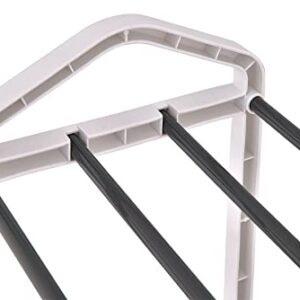 EGEN Mainstays 4-Tier Shoe Rack White Plastic Frame, Gray Coating, up to 12 Pairs