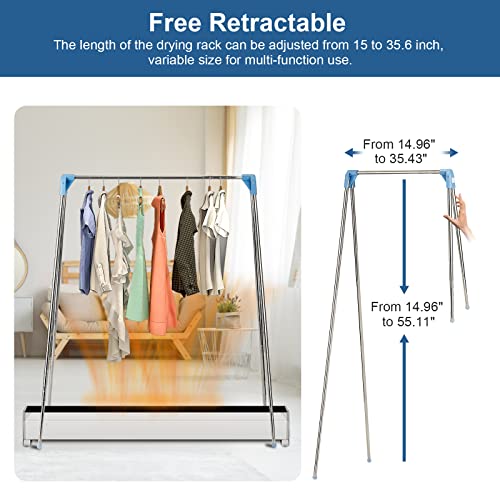 Fragraty Portable Clothes Rack, 15-35in Stainless Steel Foldable Garment Rack Collapsible Small Folding Clothing Rack + 10 Mini Clothes Hangers for Dance,Travel,Camping, Drying,RV, Indoor, Outdoor