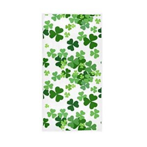 senya st. patrick's day towels, st. patrick's day lucky clover shamrocks highly absorbent hand towels for bathroom