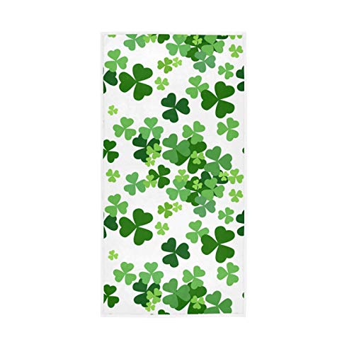 senya St. Patrick's Day Towels, St. Patrick's Day Lucky Clover Shamrocks Highly Absorbent Hand Towels for Bathroom