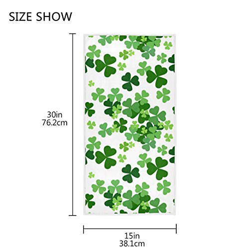 senya St. Patrick's Day Towels, St. Patrick's Day Lucky Clover Shamrocks Highly Absorbent Hand Towels for Bathroom