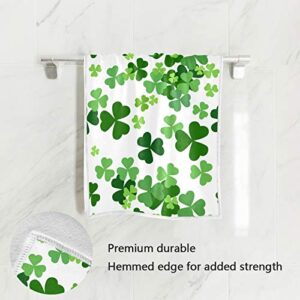 senya St. Patrick's Day Towels, St. Patrick's Day Lucky Clover Shamrocks Highly Absorbent Hand Towels for Bathroom