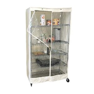formosa covers storage shelving unit cover, fits racks 36" wx18 dx72 h one side see through pvc, off-white color, cover only