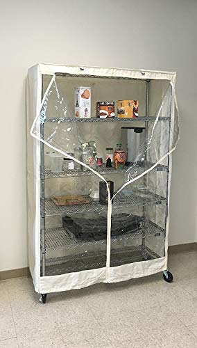 Formosa Covers Storage Shelving Unit Cover, fits Racks 36" Wx18 Dx72 H one Side See Through PVC, Off-White Color, Cover Only